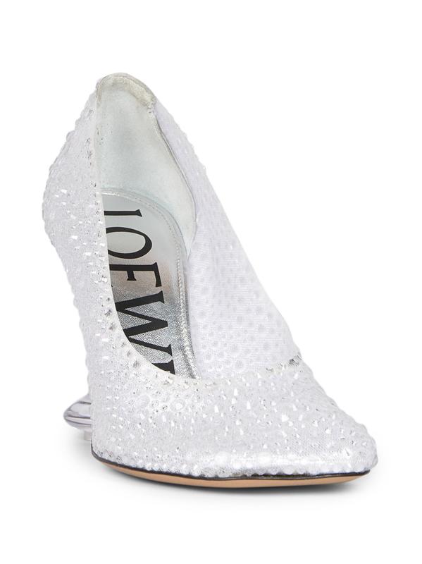 #3: Toy 90MM Rhinestone-Embellished Mesh Pumps - TRANSPARENT