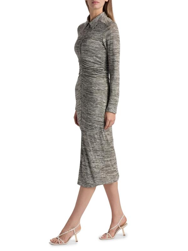 #7: فستان بولو متوسط الطول من راشيل سبيس داي - صبغة بلاك وايت سبيس