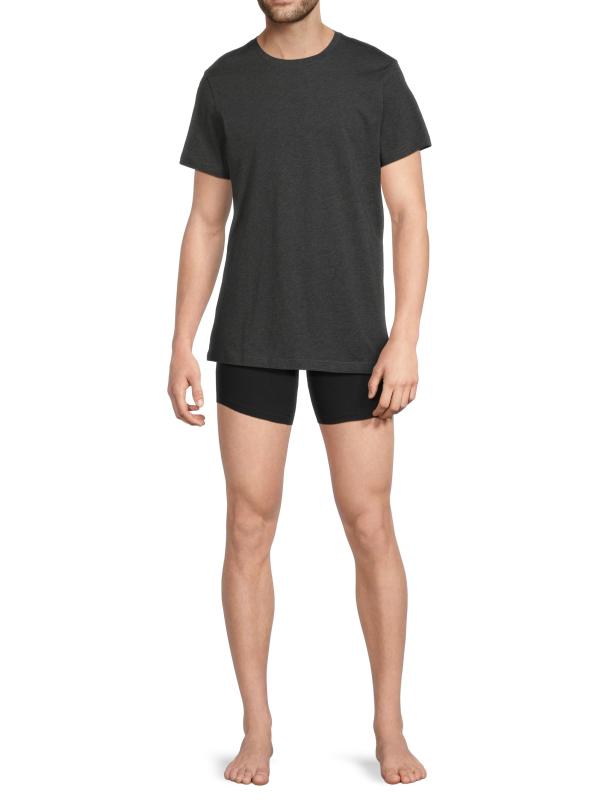 #6: تي شيرت قطني برقبة مستديرة مكون من 3 قطع - خلنج الفحم