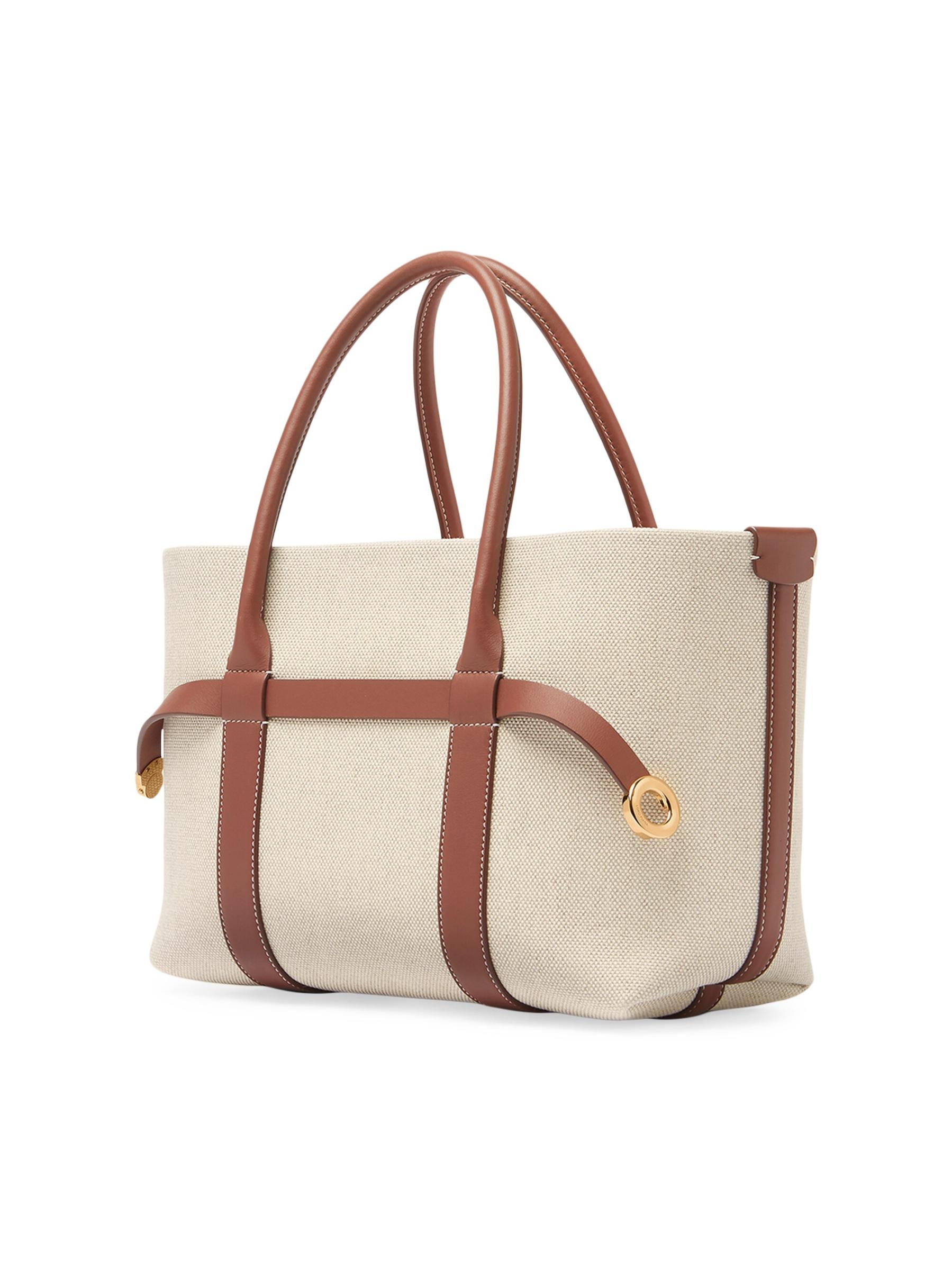 Loro Piana - スモール ギエラ キャンバス & レザー ショッパー