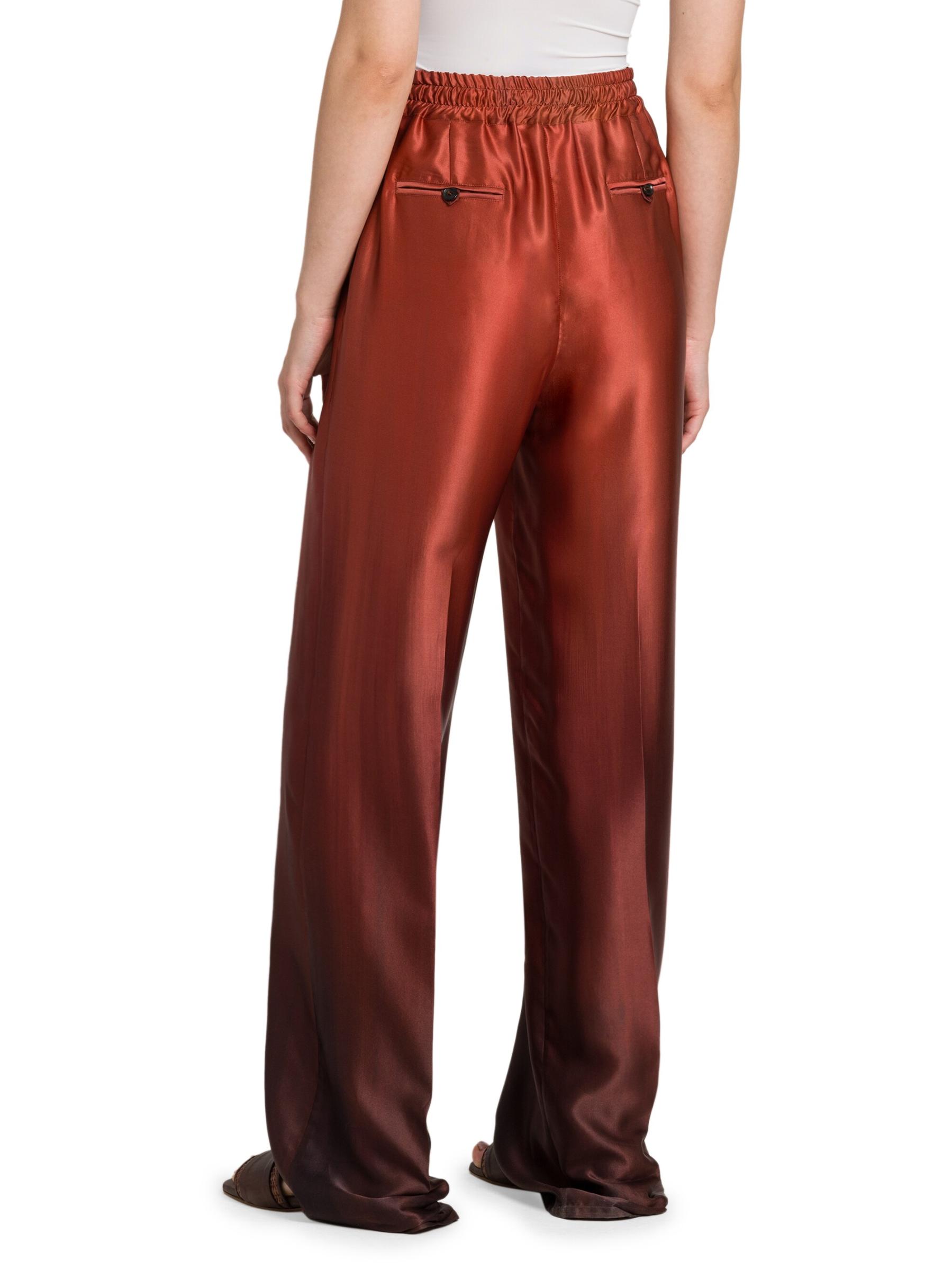 【送料&関税込】Kiton Satin Pants Kiton - White Drawstring Silk Pant | Mitchell Stores
