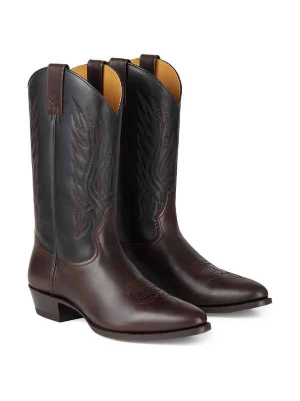 #2: أحذية جلدية غربية - حقيبة سفر باللون البني الأسود