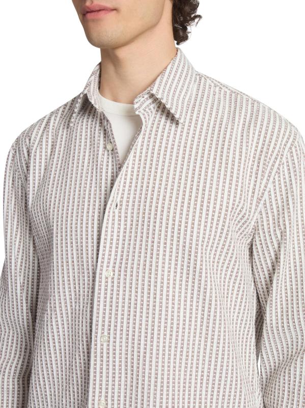 #5: قميص جاد من القطن المقلّم - خبز الزنجبيل الأبيض