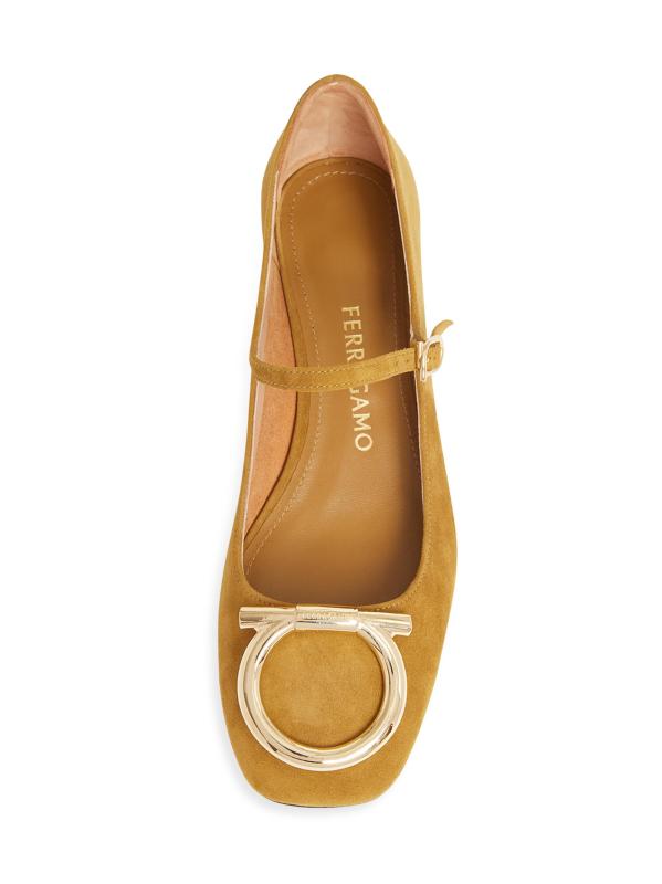 #3: أحذية باليرينا المصنوعة من الجلد المدبوغ من ماري غانسيني - بني متوسط