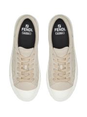 関税込【FENDI】ドミノ ロートップ スニーカー ホワイト Fendi - ドミノ・ロゴ・レザー・ロートップ・スニーカー を