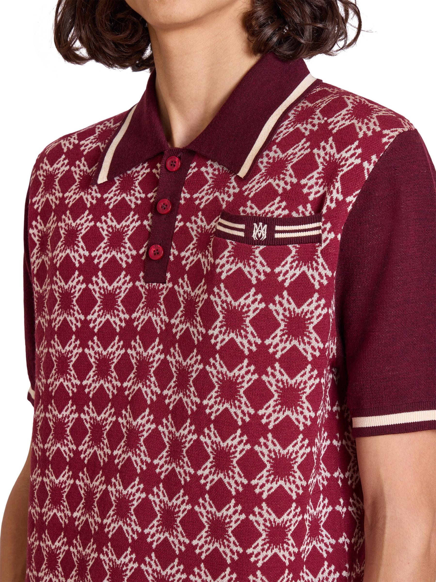 Tシャツ・カットソー AMIRI FW24 KNIT POLO BANDANA (AWKNPO1007 BURGUNDY) Burgundy Amiri Bandana Polo Shirt - Lozuri – LOZURI®