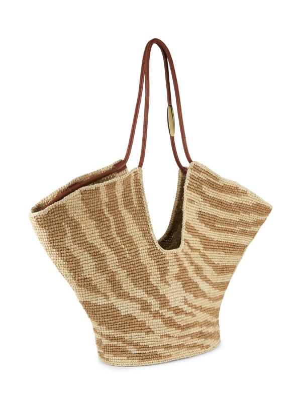 【Zimmermann】 Goldentime raffia tote bag Goldentime Medium Fringe Tote Natural Online | Zimmermann