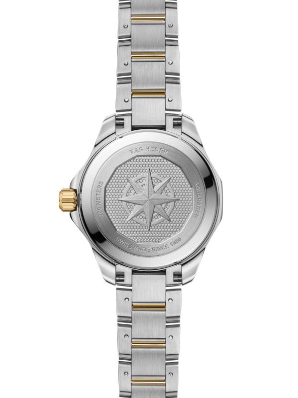 #3: ساعة أكواريسر من الذهب الأصفر عيار 18 قيراط والفولاذ المقاوم للصدأ وبسوار ألماس 0.15 TCW/34 مم - STAINLES SSTEEL