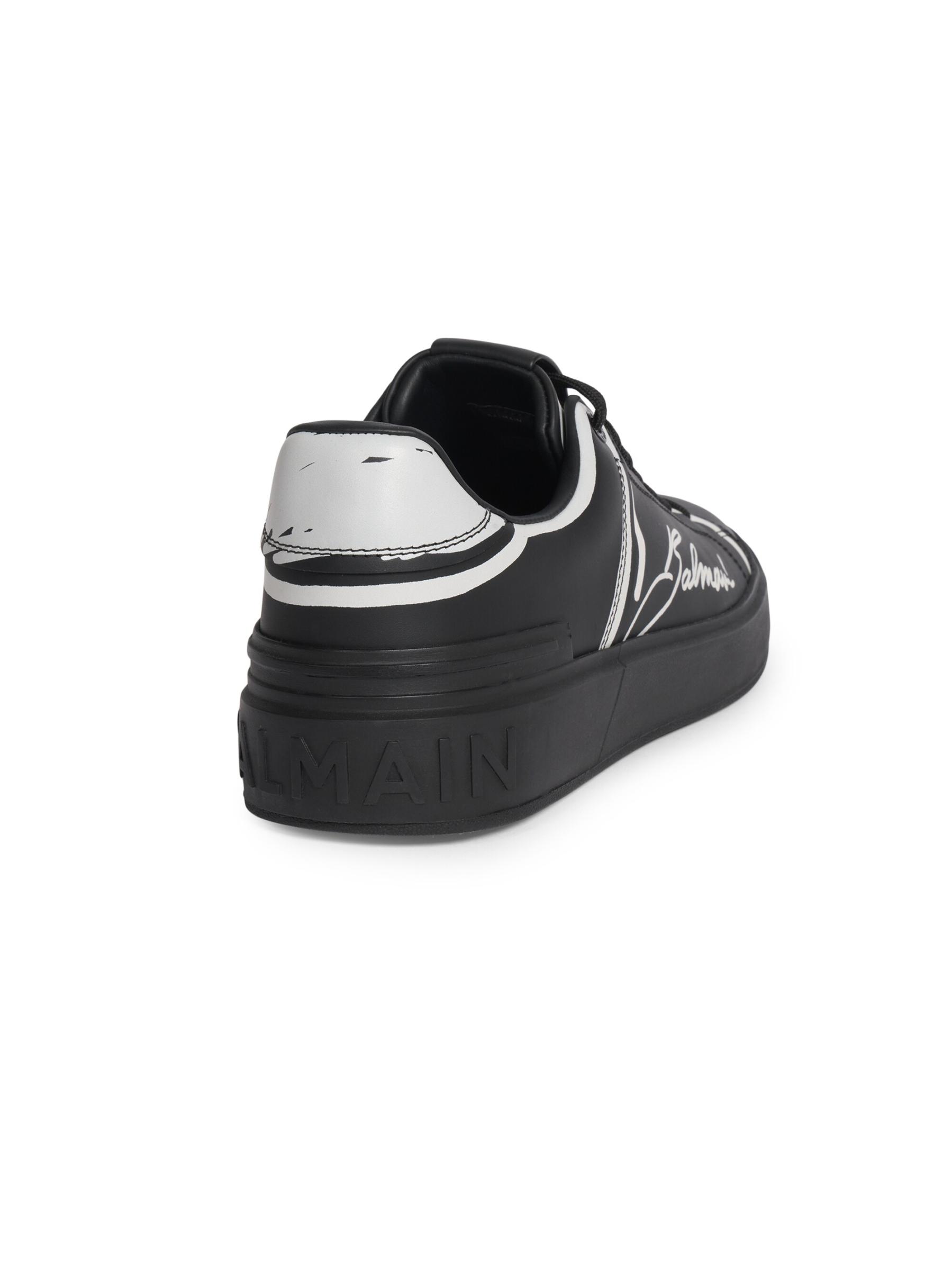 【関税＆送料込み】Balmain B-Court Leather Sneakers Balmain B-Court Sneakers | Black | FARFETCH CA