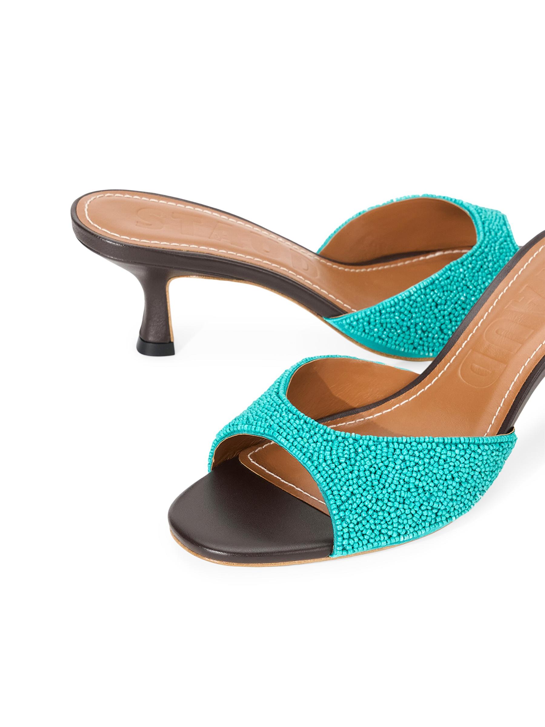 Brigitte 55MM Beaded Kitten-Heel Sandals