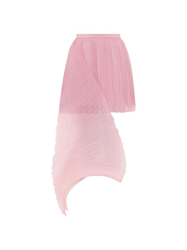 تنورة قصيرة من أورجانزا باللون الإيمي