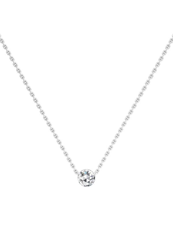 قلادة على شكل فقاعة من الذهب الأبيض عيار 18 قيراط والألماس المزروع في المختبر 1.23 TCW