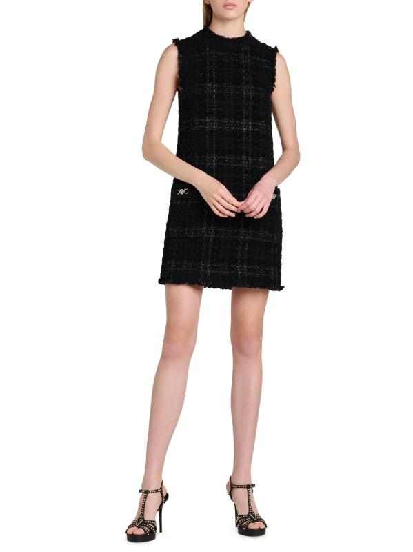 #6: فستان تويد شيفت من مزيج القطن - أسود