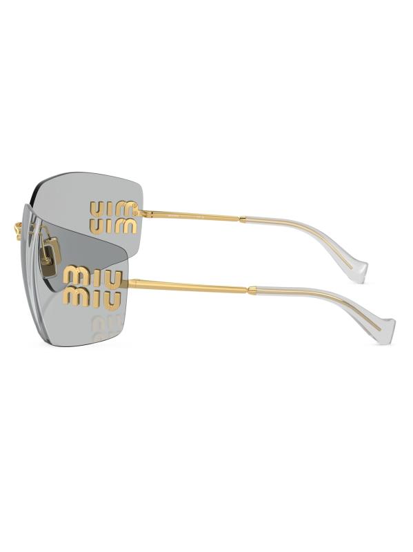 #4: نظارات شمسية شيلد 80 ملم - ذهبي+رمادي