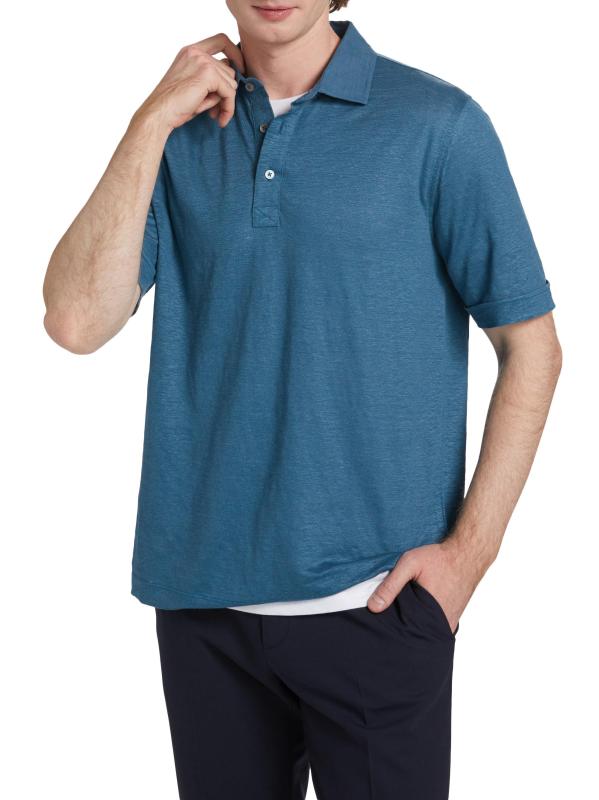 #2: قميص بولو من الكتان - بط نهري صغير