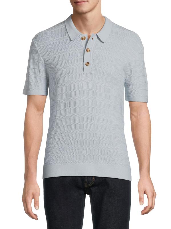 #2: قميص بولو محبوك بنقش مميز من ناثان - سكاي واي