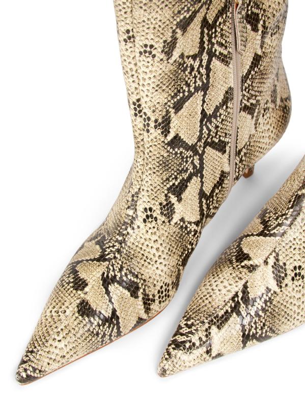 #4: حذاء بكعب صغير من الجلد المنقوش بالتماسيح - ثعبان طبيعي