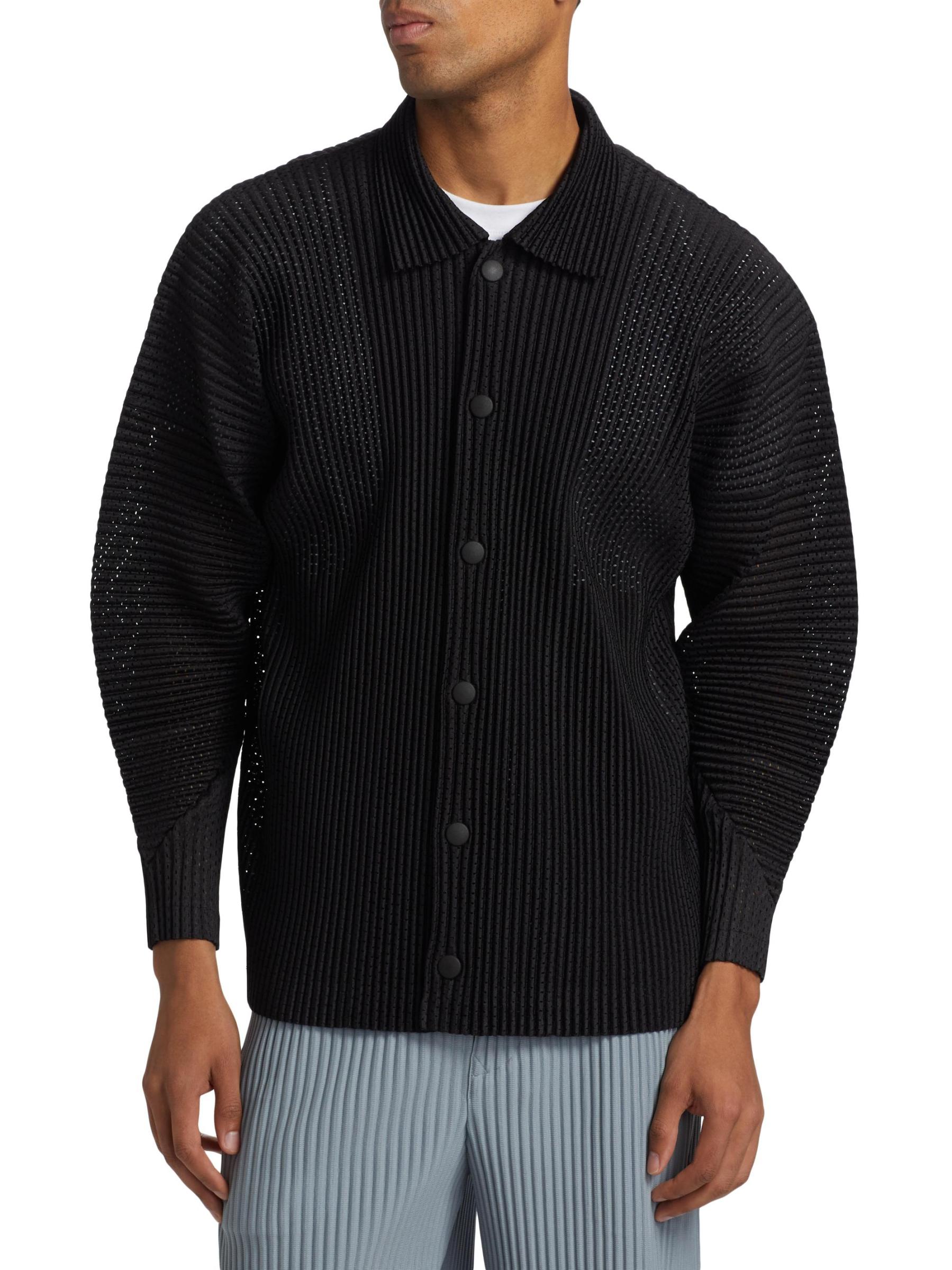HOMME PLISSÉ ISSEY MIYAKE OUTER MESH Outer Mesh Jacket in Black