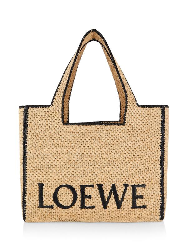 حقيبة رافيا بشعار إيبيزا الكبير من LOEWE x Paula
