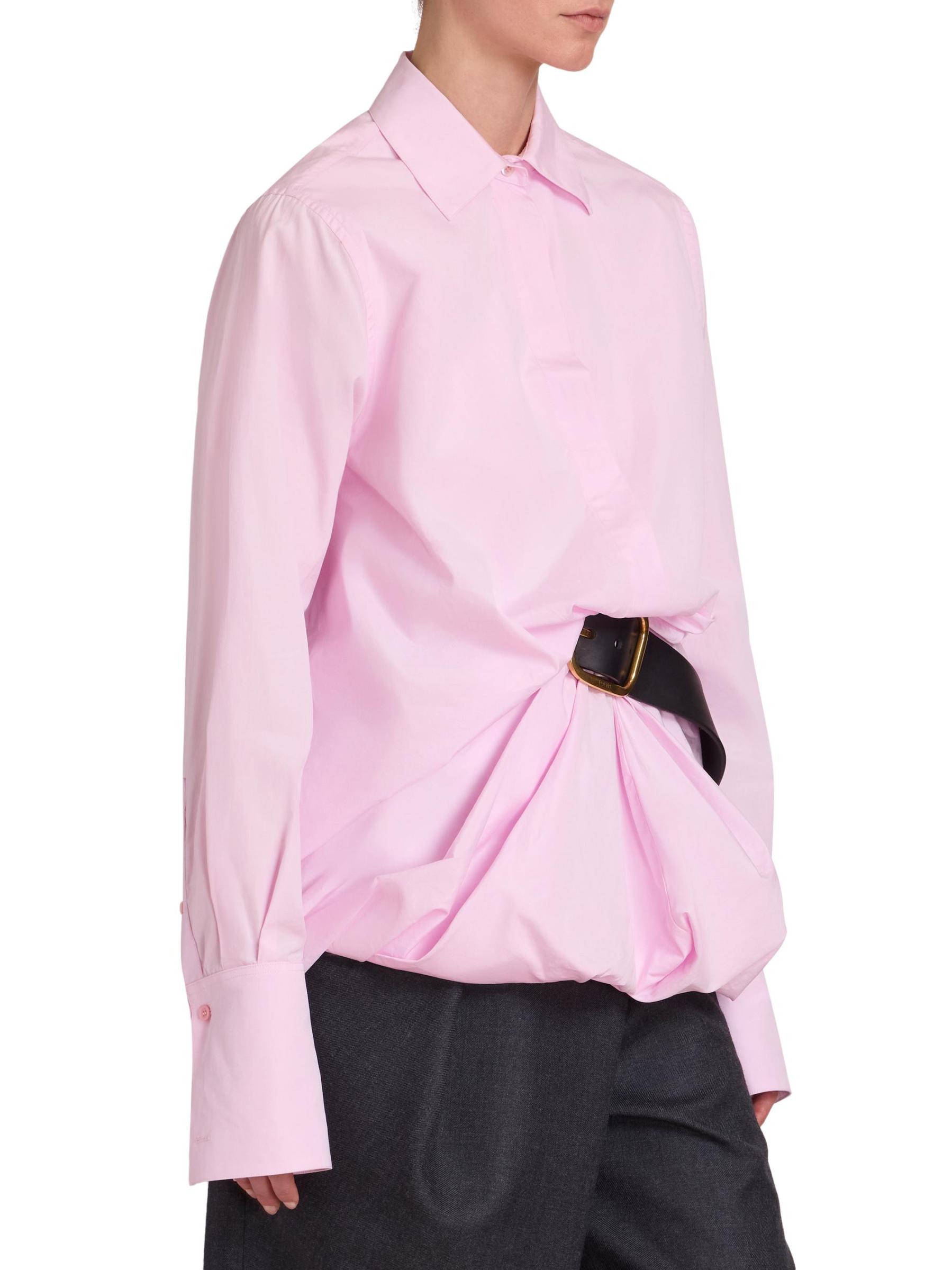 Belted Cotton-Blend Shirt