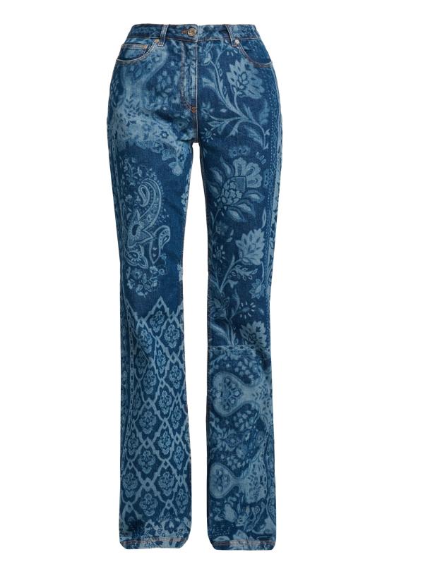 بنطال جينز بنقشة الزهور