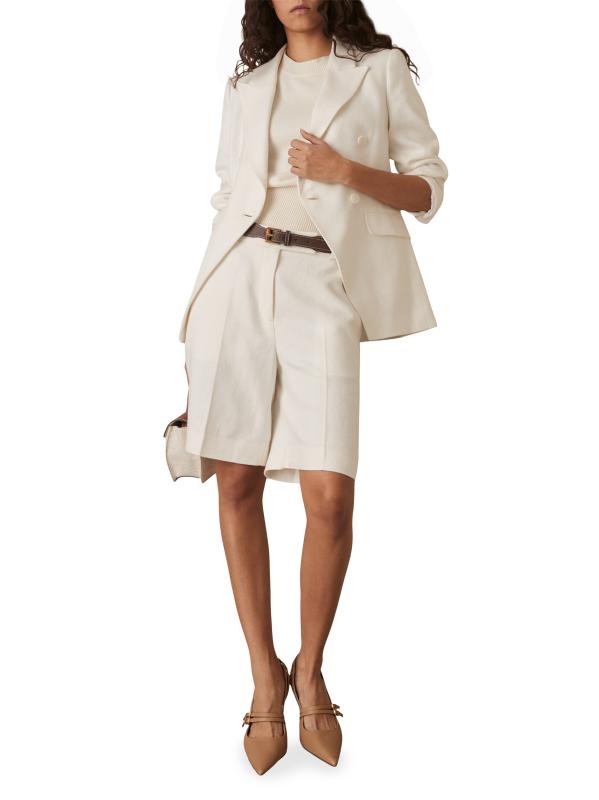 【海外限定】REISSショートパンツ☆Devon Linen Blend Bermuda S Reiss Linen-Blend Bermuda Shorts in White | REISS