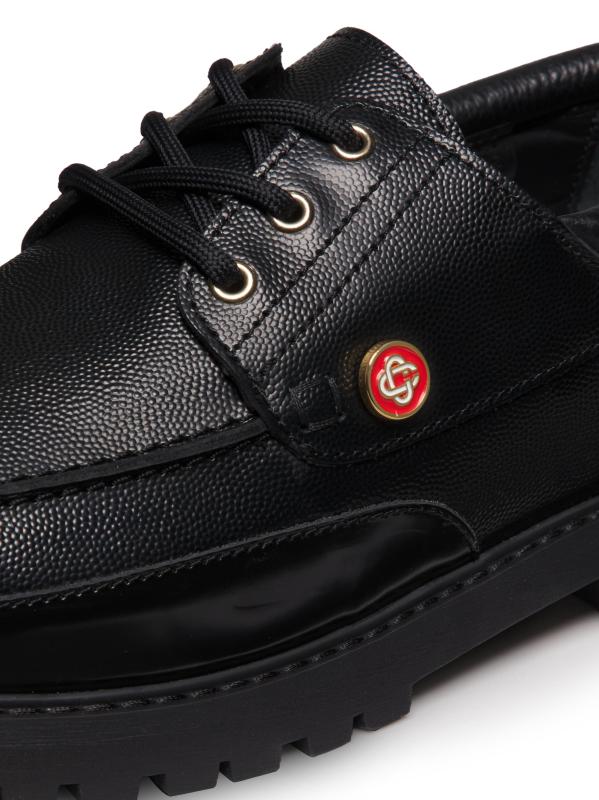 #5: أحذية القوارب الجلدية - أسود