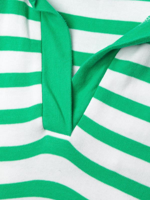 #5: فستان بولو ماكسي مخطط من كياوا - أبيض + أخضر