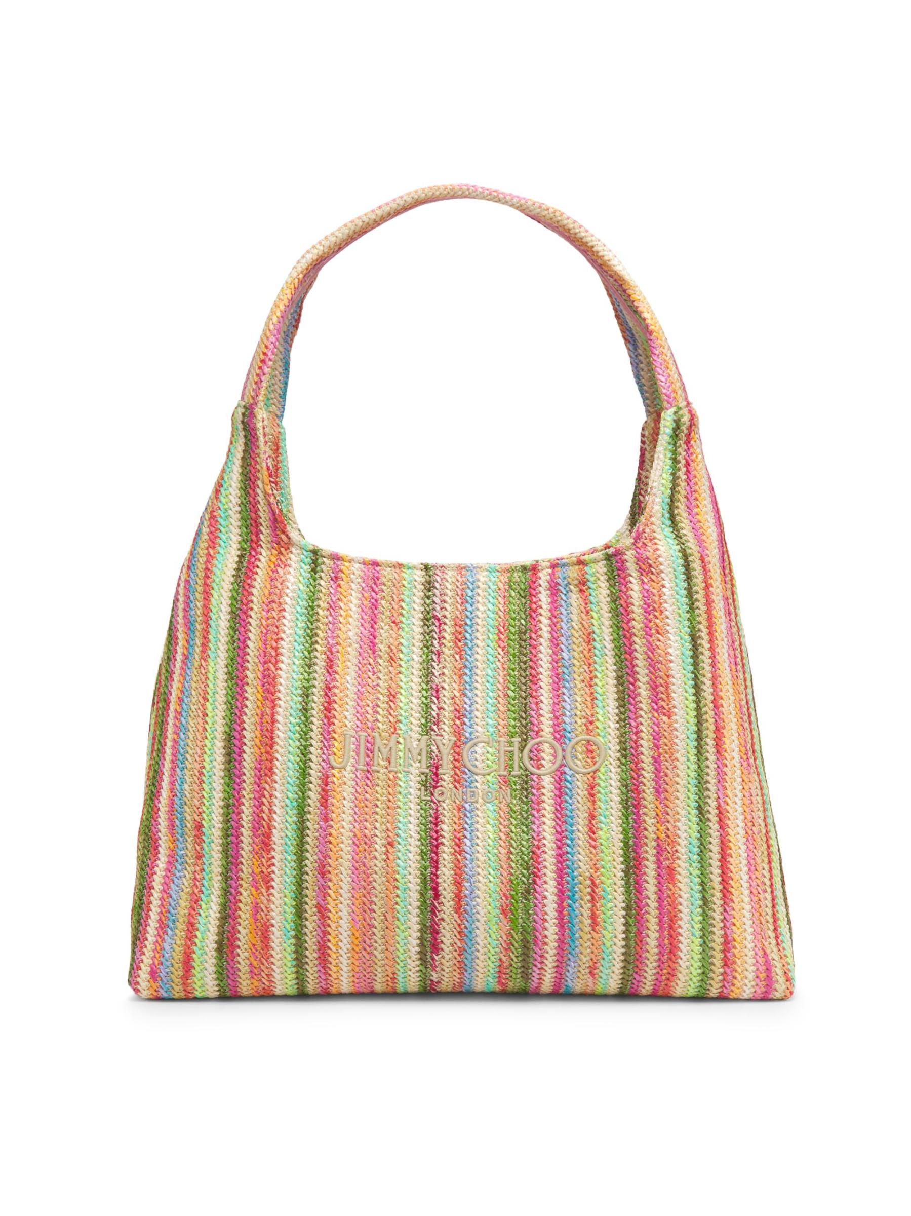 Jimmy Choo - ビーチ・ダイヤモンド・ラージ・ストライプ・ラフィア