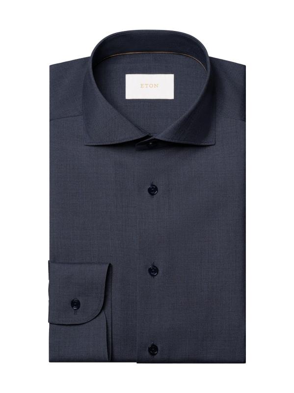 قميص سوليد من صوف ميرينو بقصة ضيقة