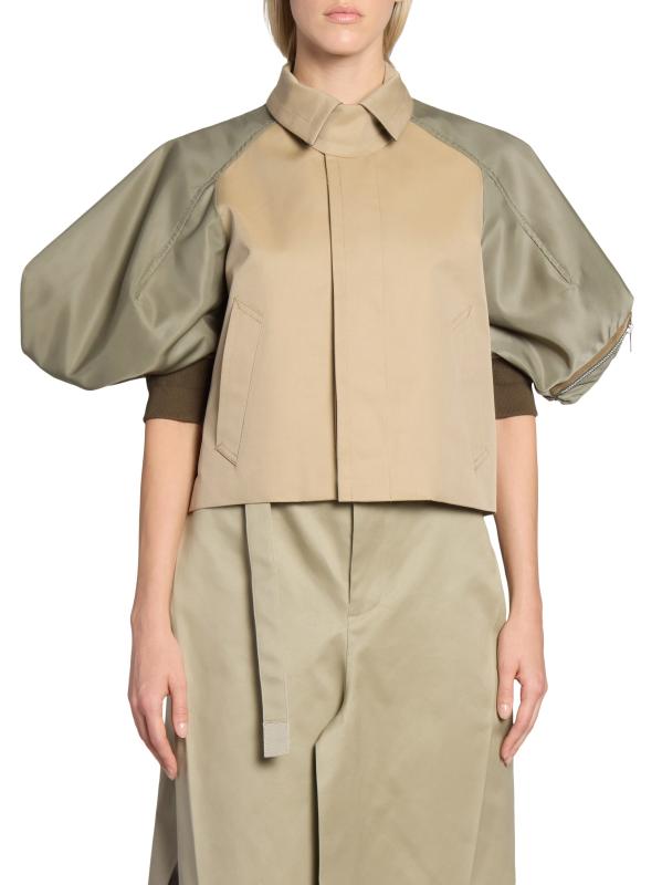 定価79200円 sacai コットン ジャケット Sacai - コットンギャバジン&ナイロンツイル・ジャケット を