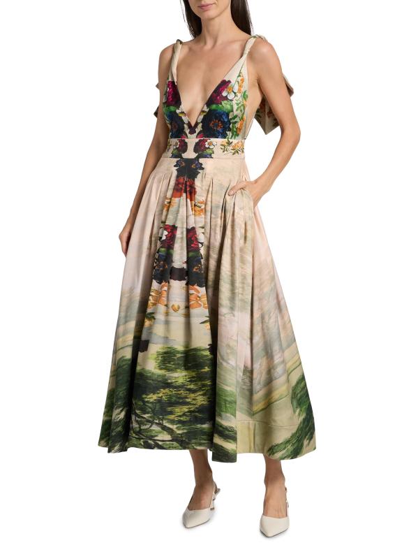【Alice+Olivia】新品タグ付！定価6万　ジャガードワンピース　M Alice+Olivia】新品タグ付！定価6万 ジャガードワンピース M