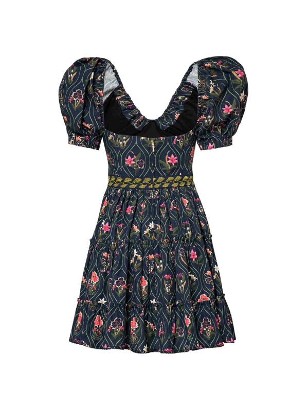 #2: فستان قصير من القطن المطرز بالزهور من مانزانيلا باسيفيكو - متعدد الألوان