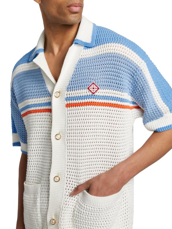 #5: قميص من القطن بالكروشيه الصناعي - بلو مالتي