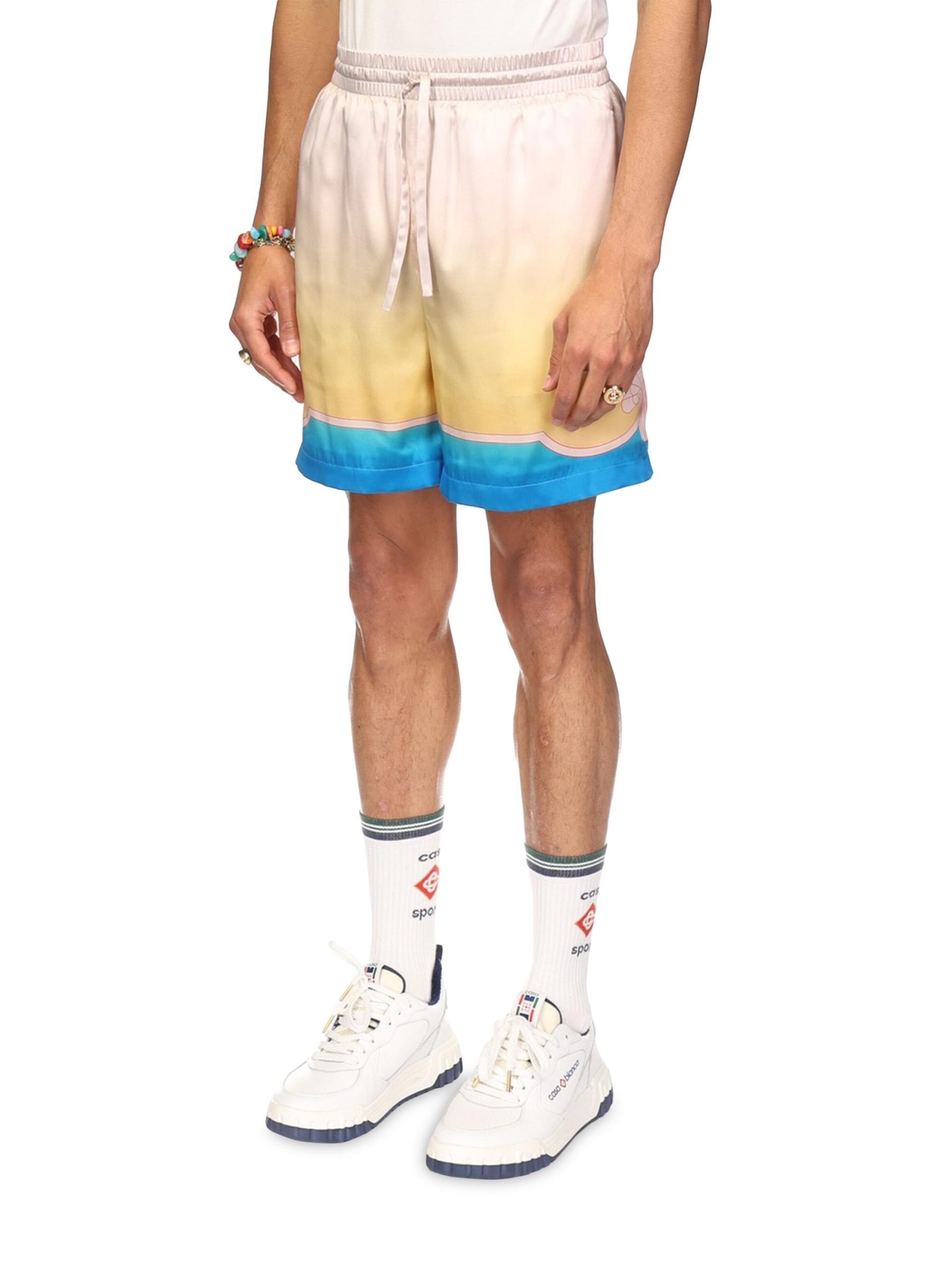 Shop Casablanca - Abstract Silk Drawstring Shorts | Saks
