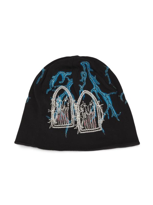 Engine Embroidered Cotton Beanie