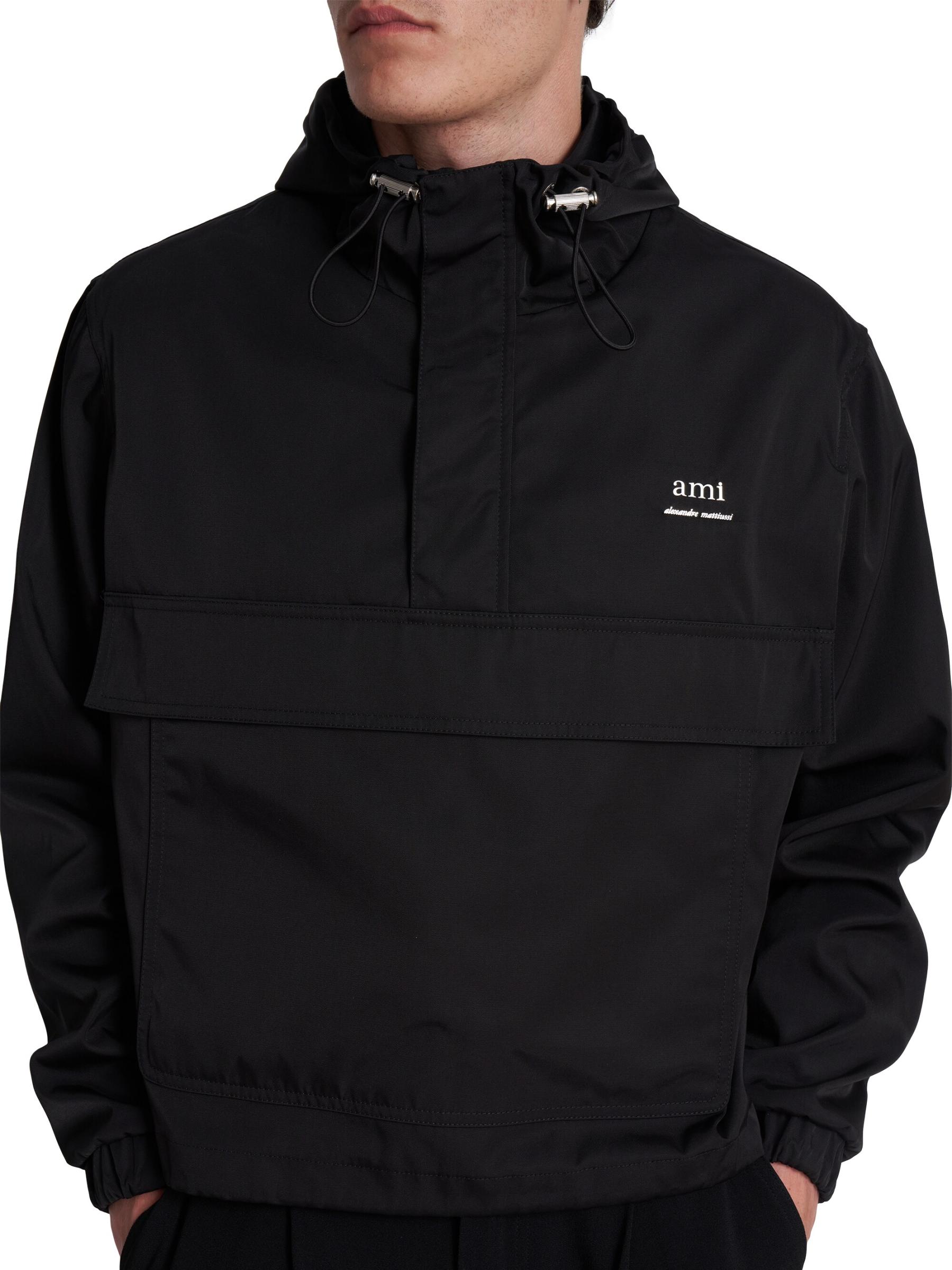 パーカー・フーディ AMI PARIS Logo embroidery hood white USW203731100 USW2037311 AMI PARIS Logo-Embroidered Cotton-Jersey Hoodie for Men | MR