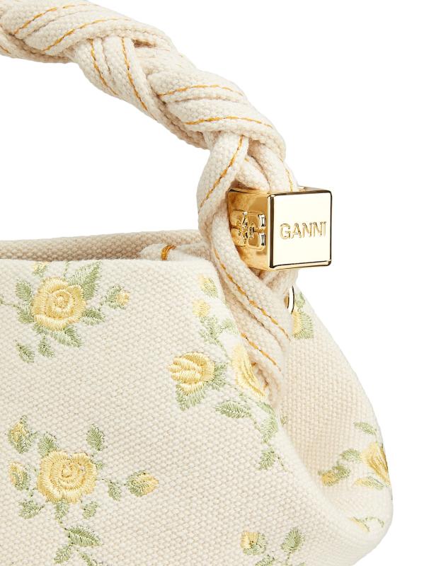 Shop GANNI - Mini Bou Canvas Flowers Top Handle Bag | Saks