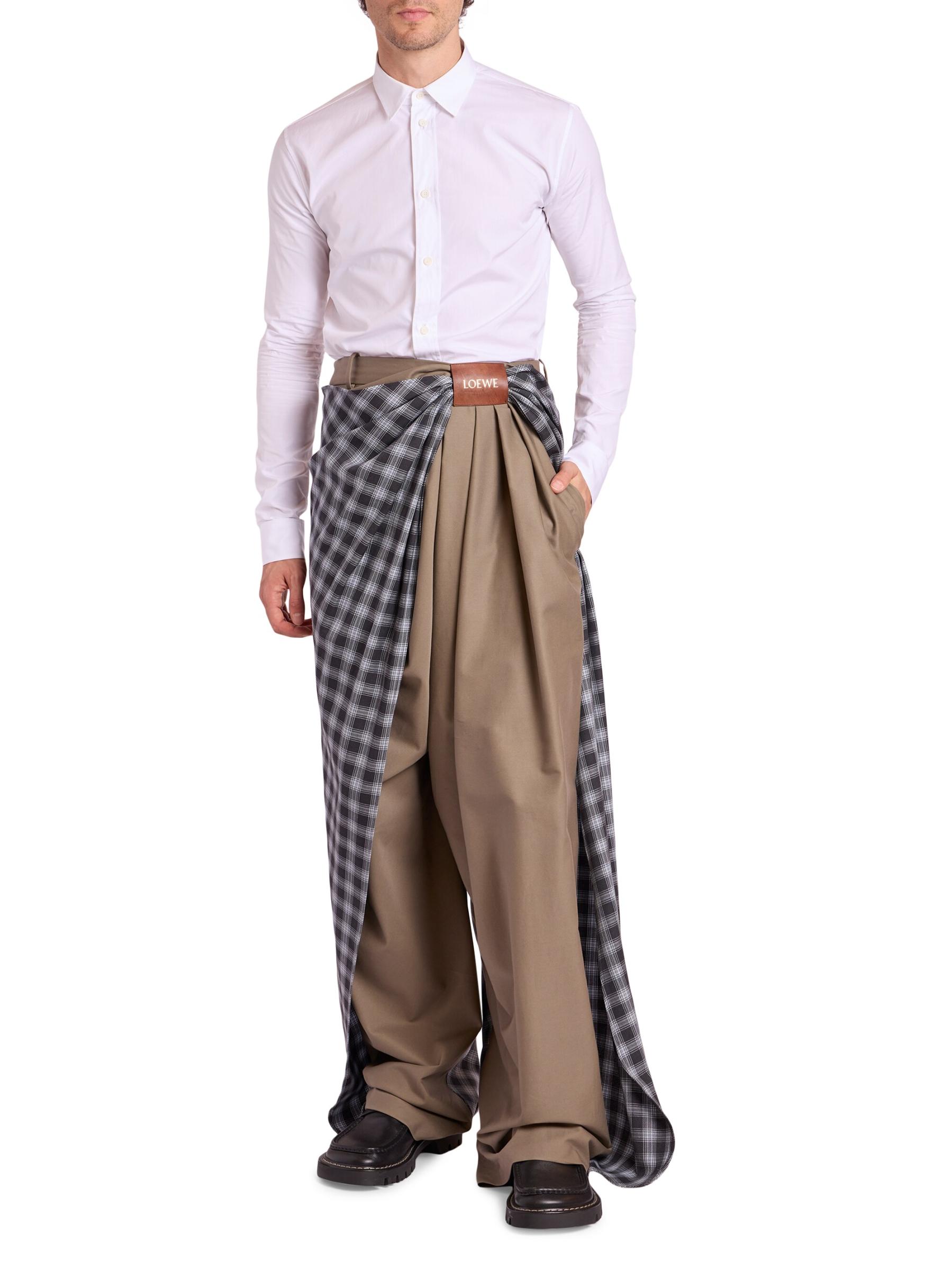 Shop Loewe - Cotton-Blend Draped Wide-Leg Pants | Saks Fifth