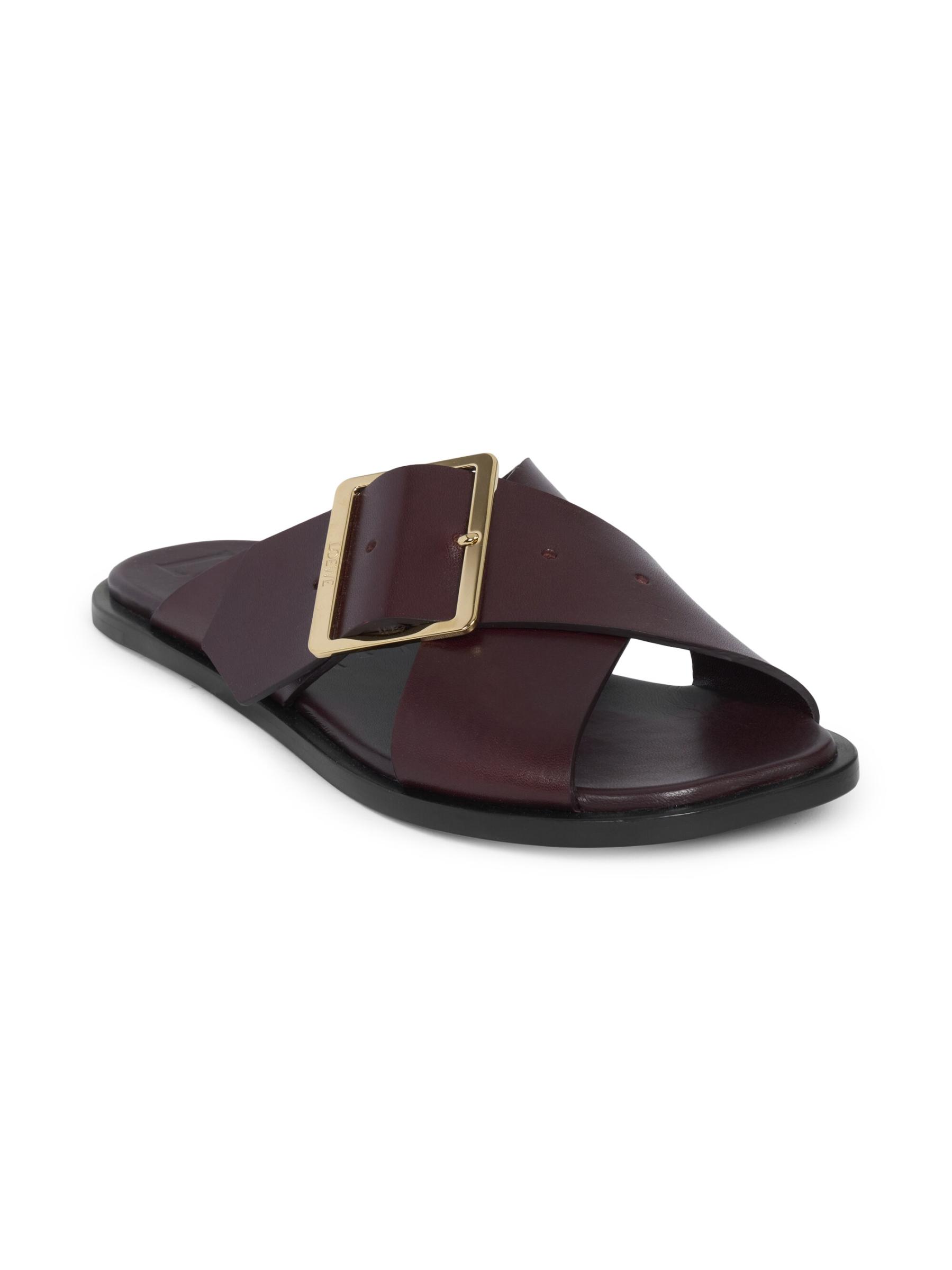 大人カジュアル◇ペタル ベルト Slide Sandal◇LOEWE Loewe Petal Leather Buckle Slide Sandals | Neiman Marcus