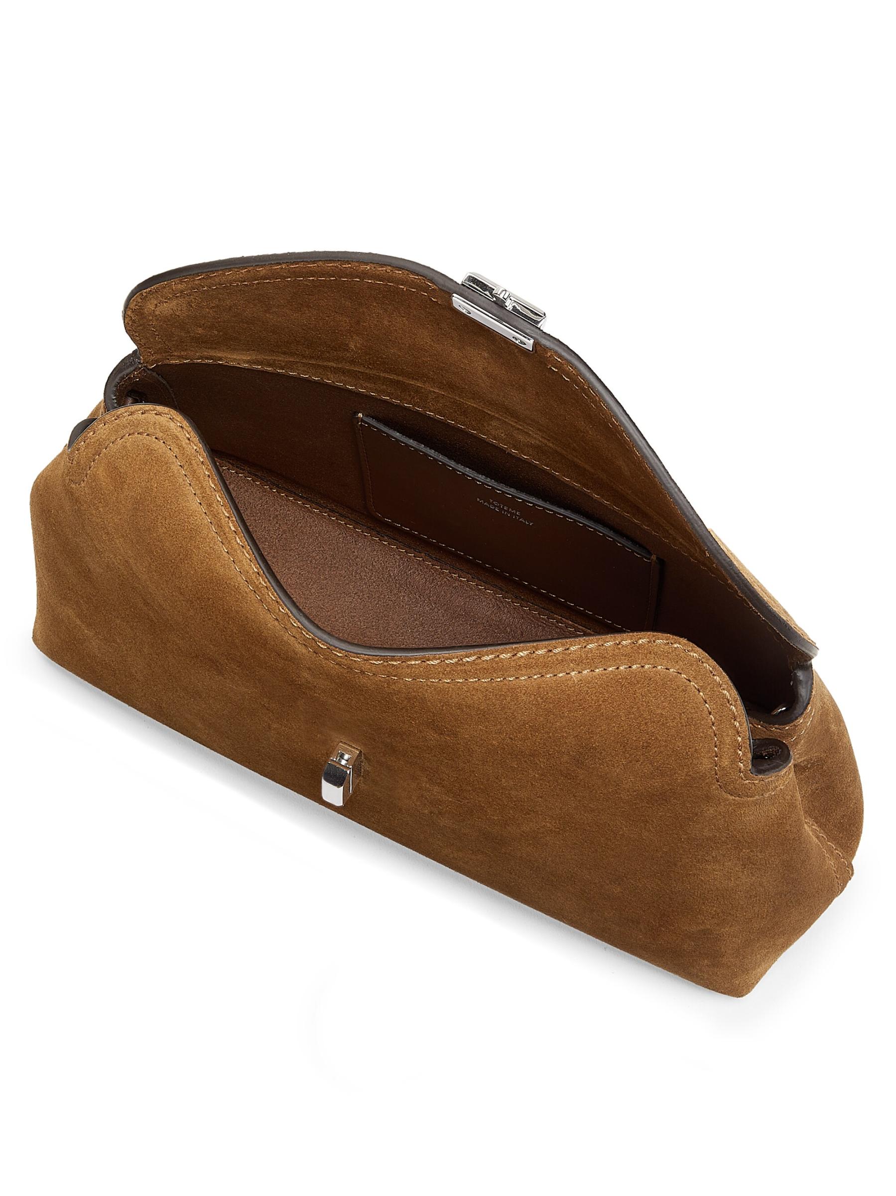 Shop Totême - T-Lock Suede Clutch | Saks Fifth Avenue Mexico