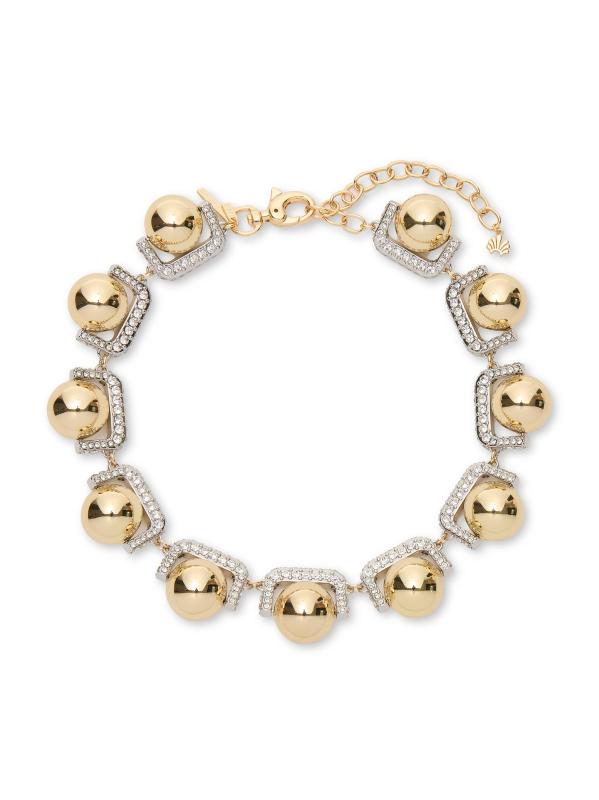 قلادة Pinball Pavé مطلية بالذهب عيار 14 قيراطًا وياقة من الكريستال