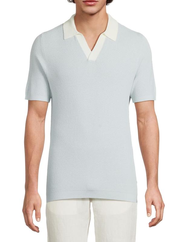 Shop Onia - Textured Cotton Johnny Collar Polo Shirt | Saks