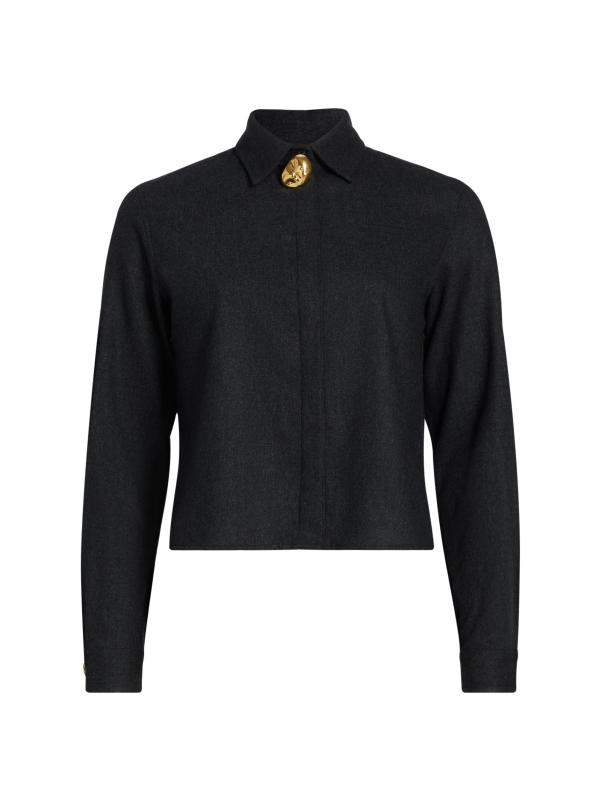 قميص بوكسى فيت من صوف الفانيلا