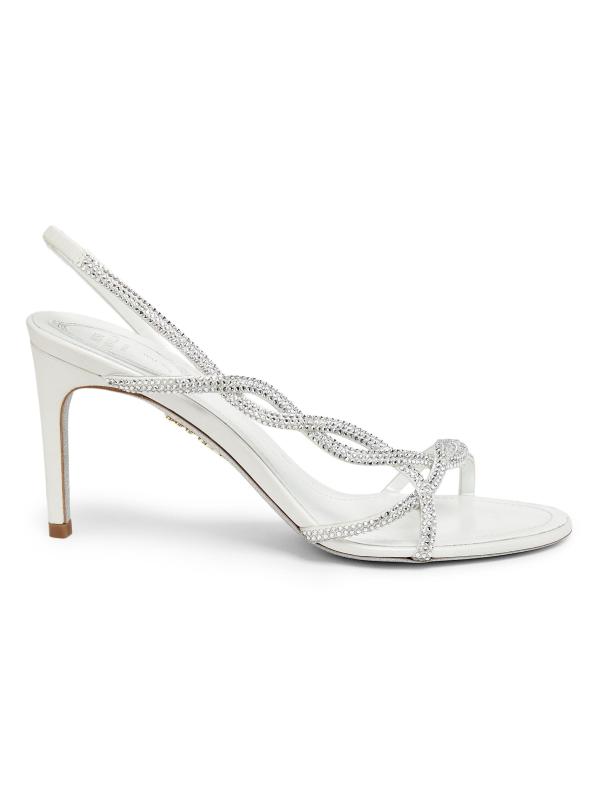 25cm【美品】RENE CAOVILLA レースバックスリング ピンヒール Saks Fifth Avenue Japan