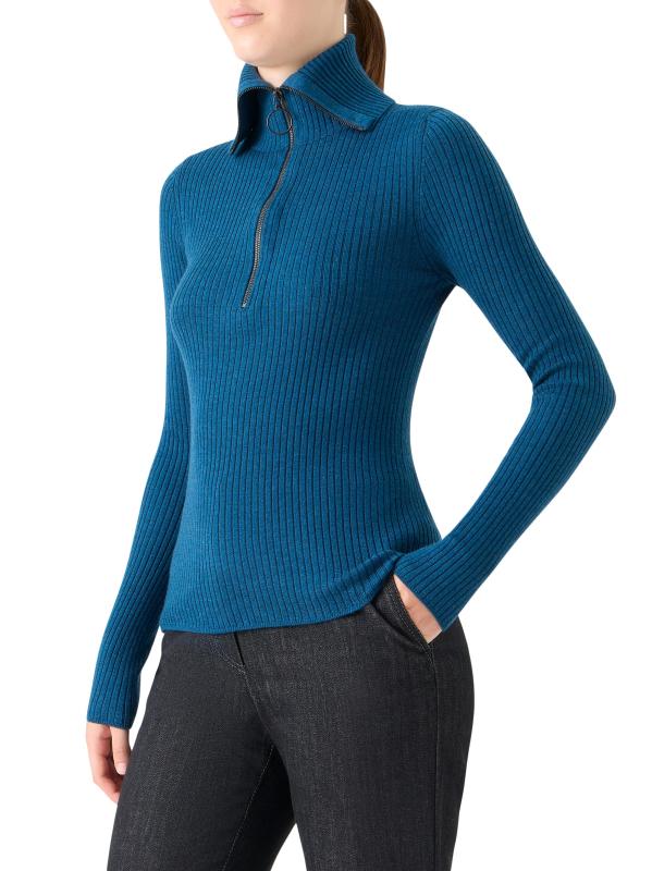 #3: سترة نصف سحّاب محبوكة من صوف ميرينو - بط نهري صغير