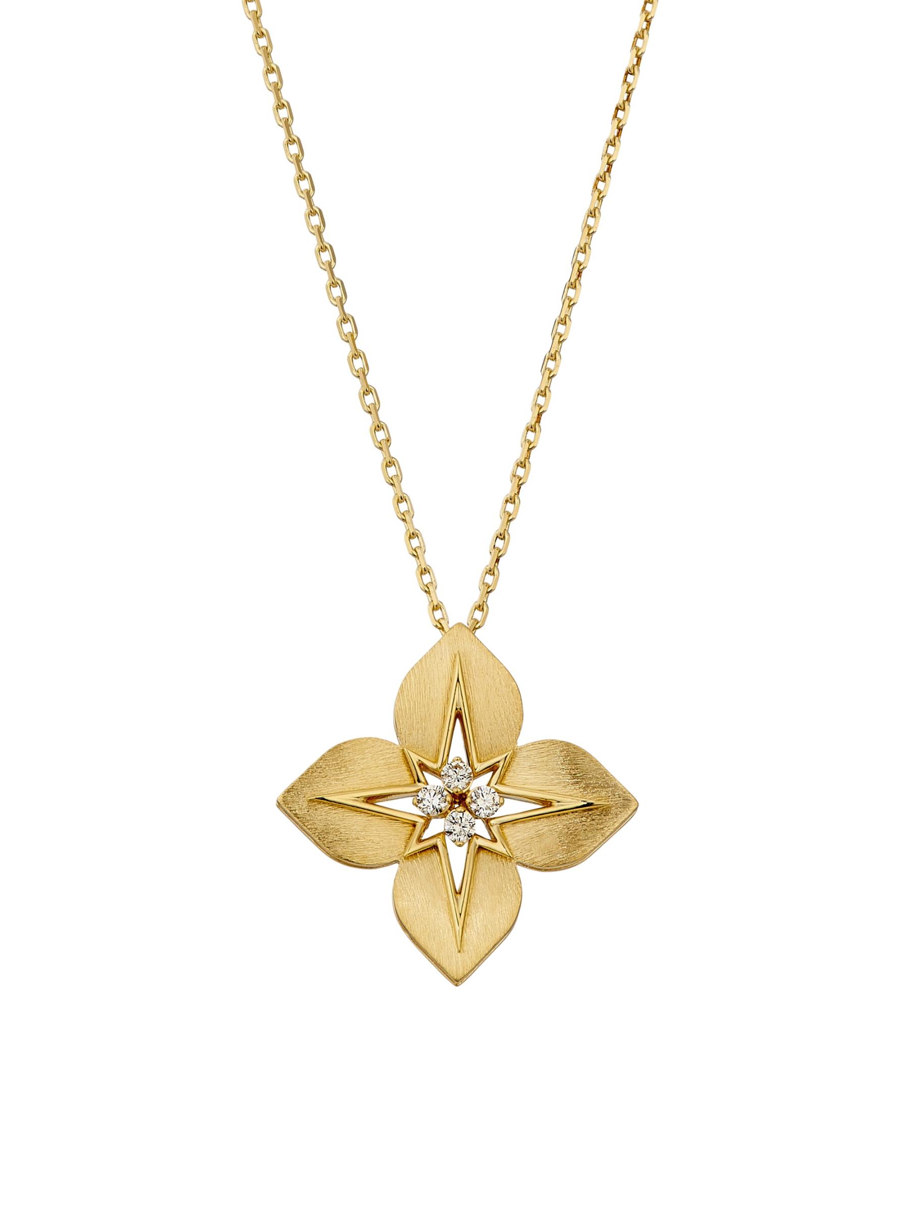 （送料関税込）Saks Fifth Avenue ロベルトコイン ネックレス Roberto Coin - オーロラ 18K イエローゴールド ダイヤモンド