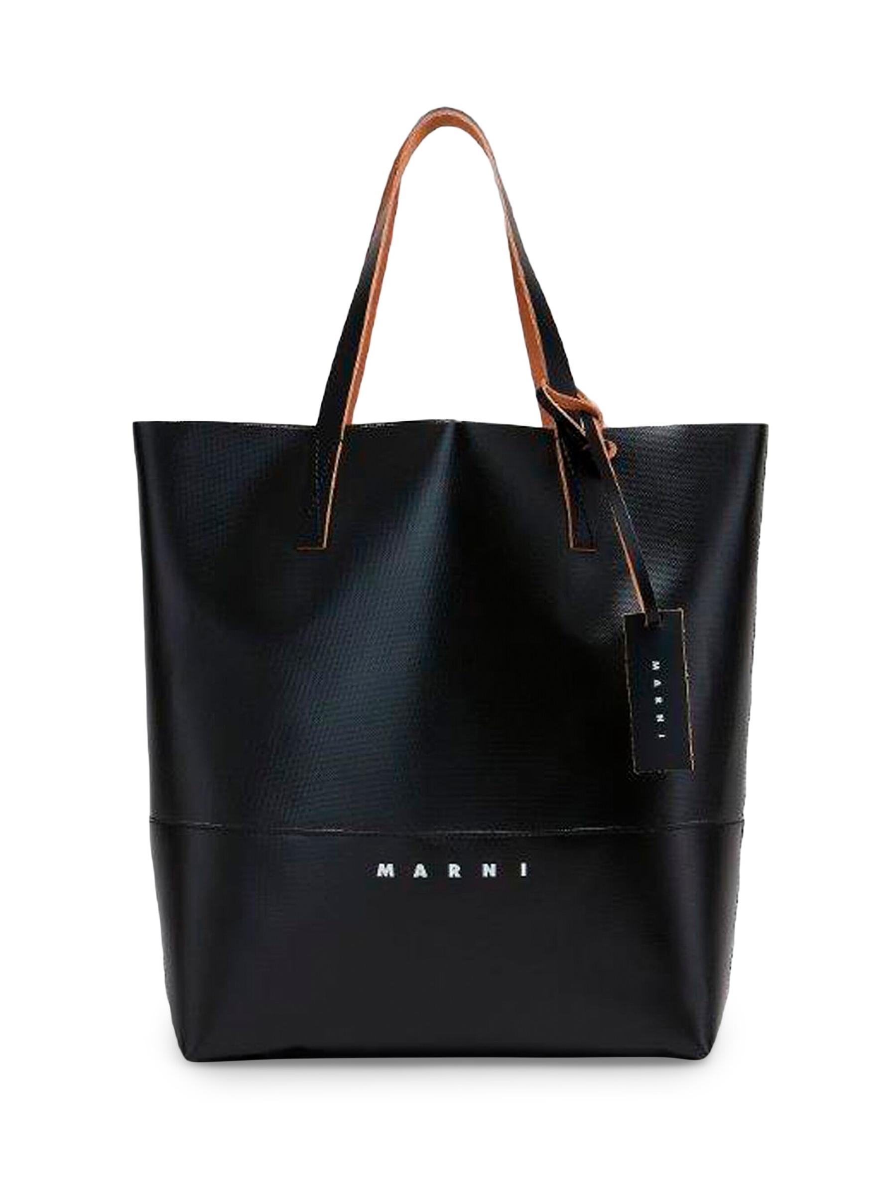 【関税送料込み】MARNI トライベッカロゴプリント トートバッグ Marni - トライベッカ レザートリミング ロゴ トートバッグ を