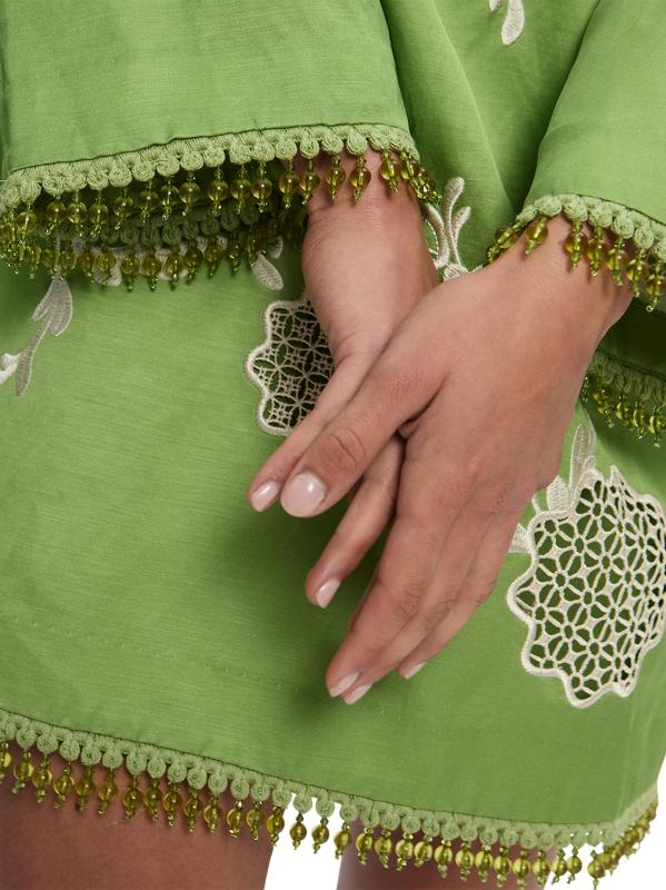 #3: فستان لويزا ميني شيفت مطرز بالخرز - أخضر