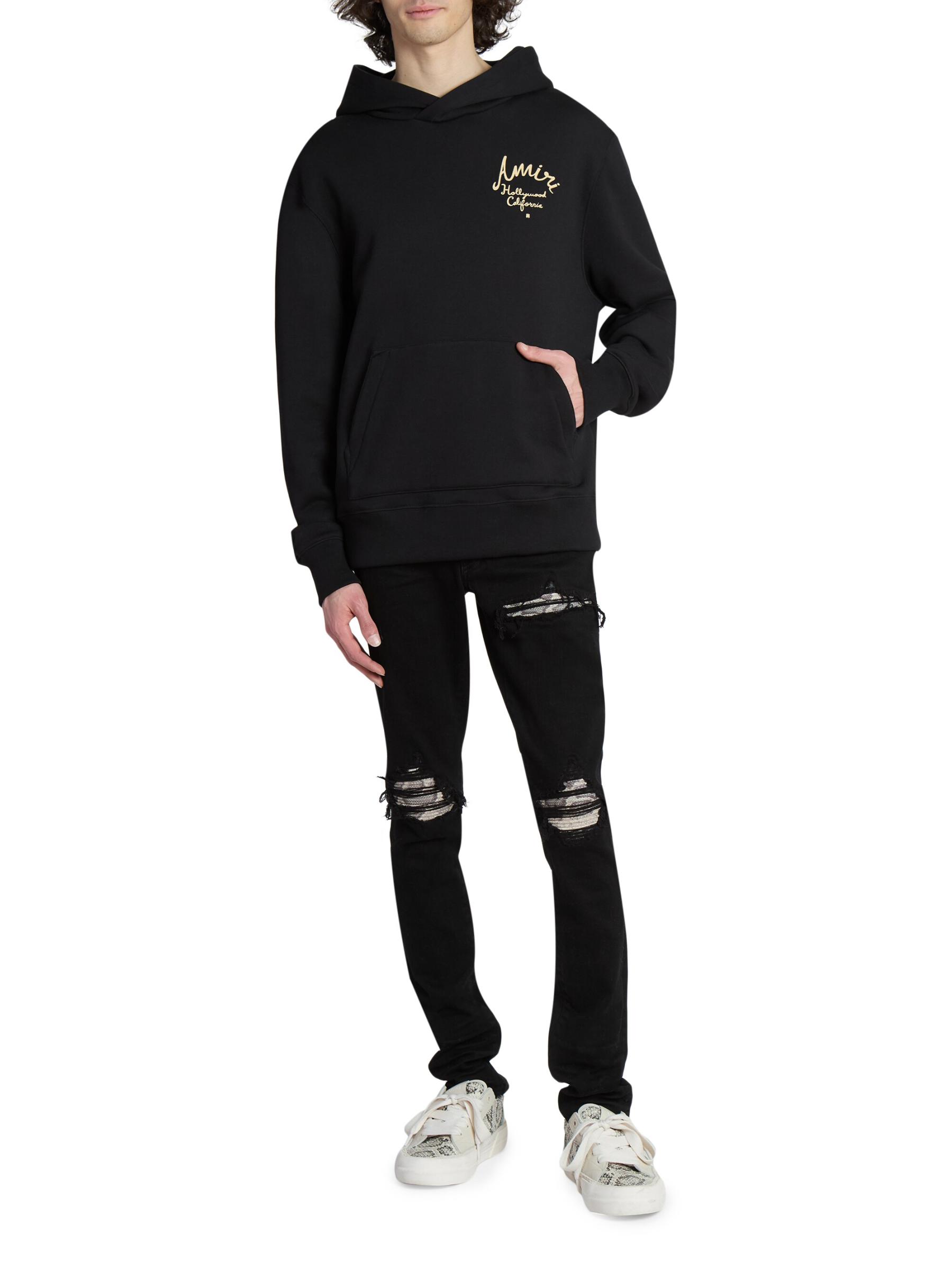 AMIRI アミリ HOLLYWOOD フード付き スウェットシャツ パーカー Amiri - アミリ・ハリウッド・ロゴ・パーカー をオンライン購入
